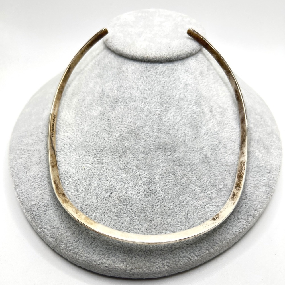 Vintage Taxco Mexico Sterling Silver Torque Collar Necklace 30g Marked 925 TA-86 - Picture 4 of 7